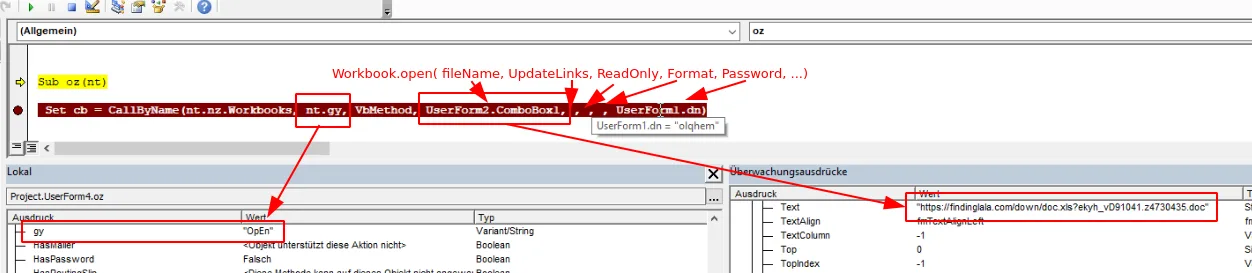 Zloader kev MHTML campaign MHTML document VBA macro userforms