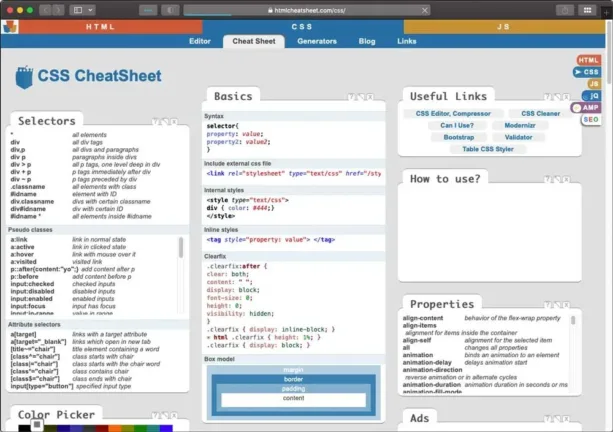 CSS Cheatsheet