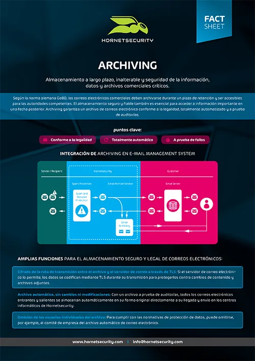 Hoja informativa Archiving