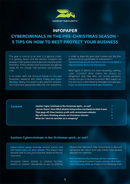 Infopaper Cybercriminals in the pre-christmas season - 5 tips on how to best protect your business