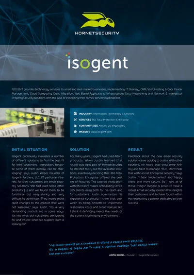 isogent & Hornetsecurity Case Study