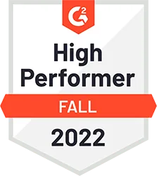 G2 High Performer Fall 2022 Award