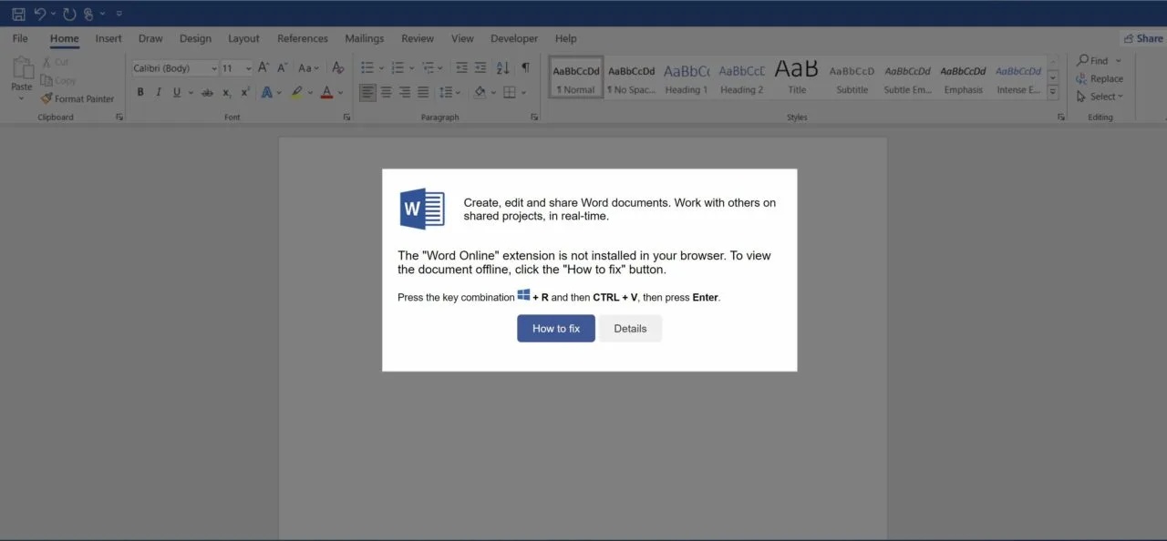 Microsoft Word lure