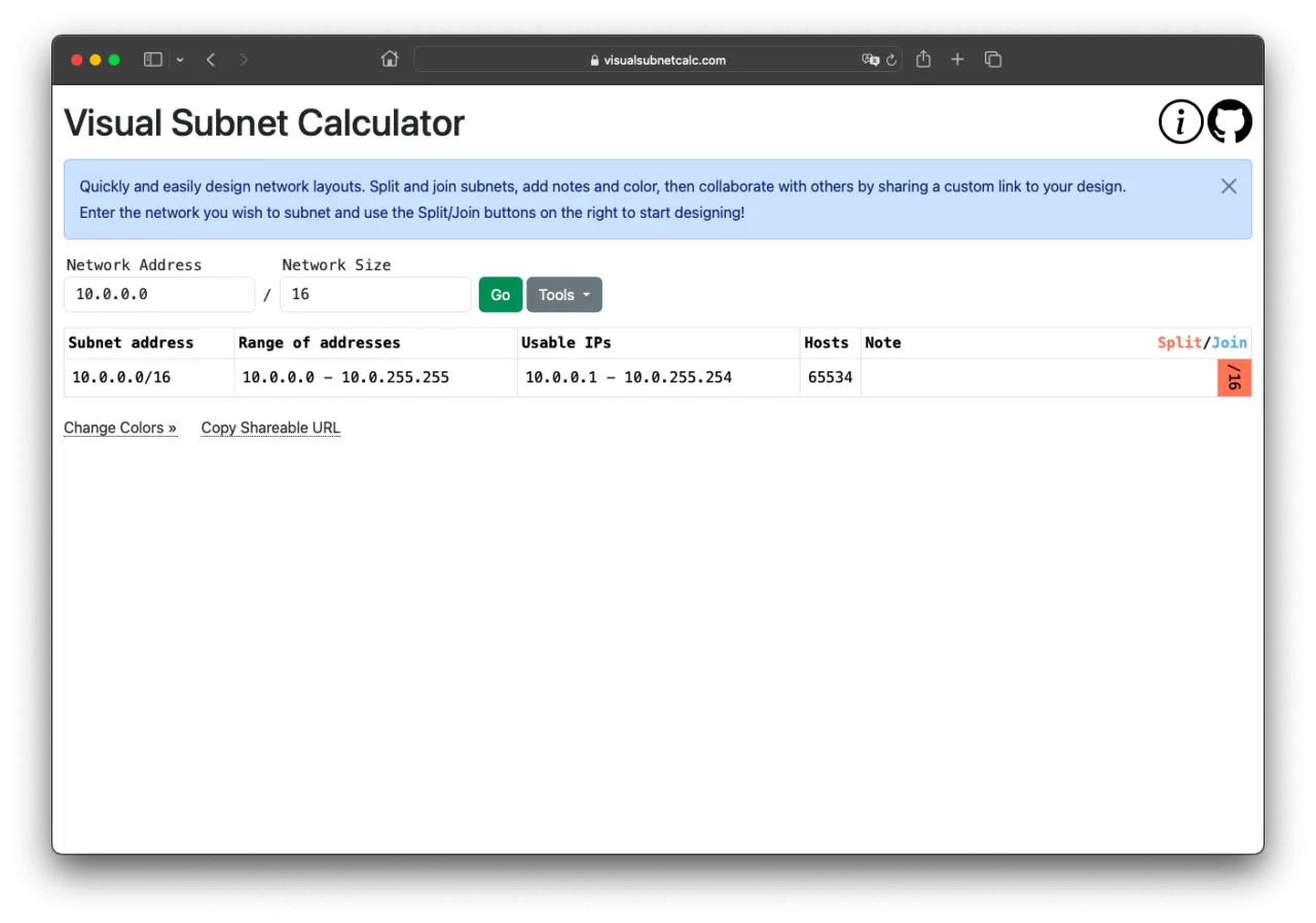 Visual Subnet Calculator