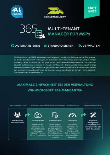 Fact Sheet 365 Multi-Tenant Manager for MSPs Cover