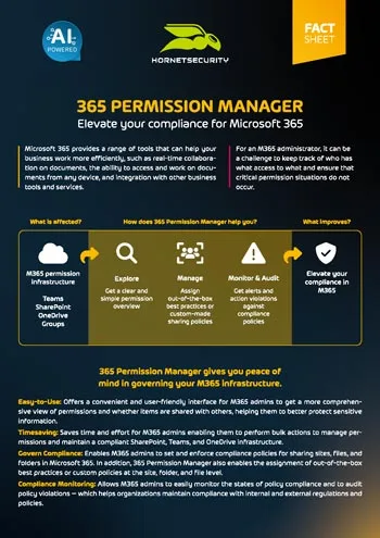 Fact Sheet 365 Permission Manager Cover