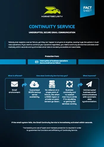 Fact Sheet Continuity Service Cover