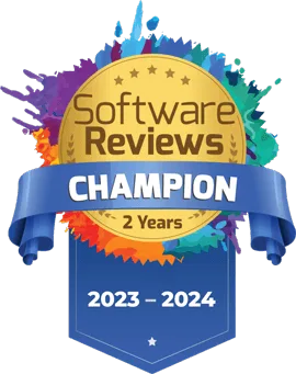 SoftwareReviews Champion for 2023 and 2024