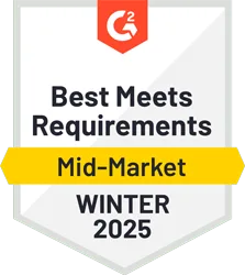 G2 Winter Awards 2025 : Best Meets Requirements, Mid-Market, 365 Total Backup