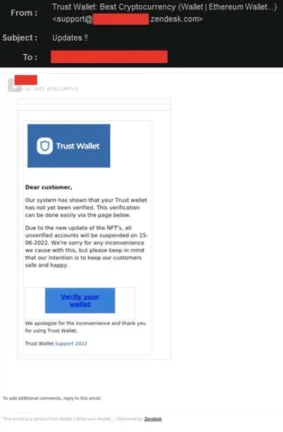 Trustwallet phishing: missing personal information