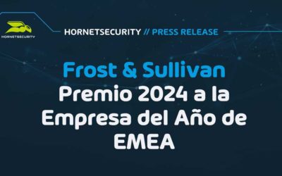 Hornetsecurity recibe el premio a la “Empresa del Año 2024 en EMEA” de la mano de Frost & Sullivan como reconocimiento a su pionero sistema de seguridad de correo electrónico en la nube