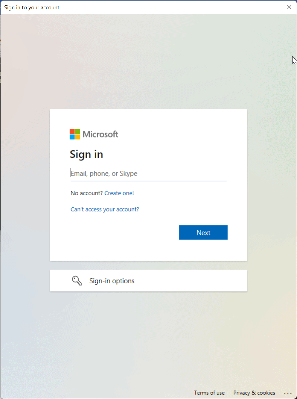 Enter your Microsoft 365 credentials
