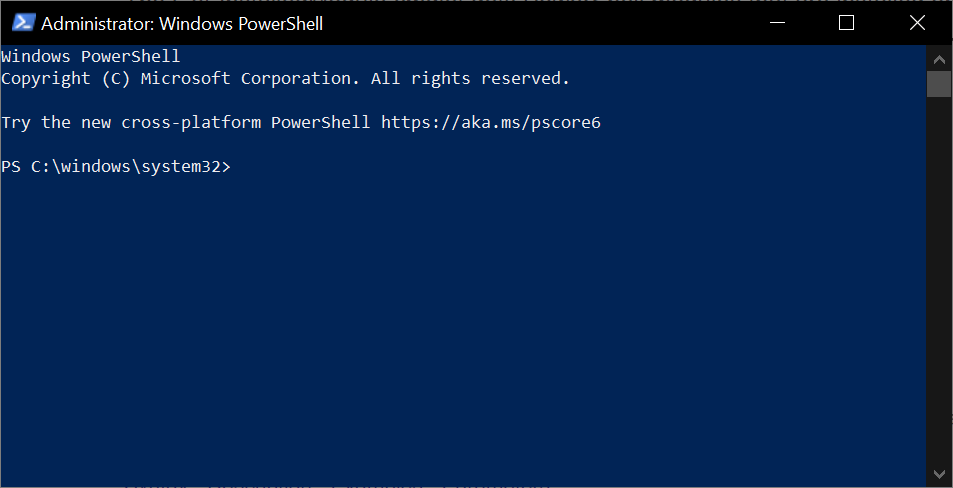 Windows PowerShell environment in Windows 10